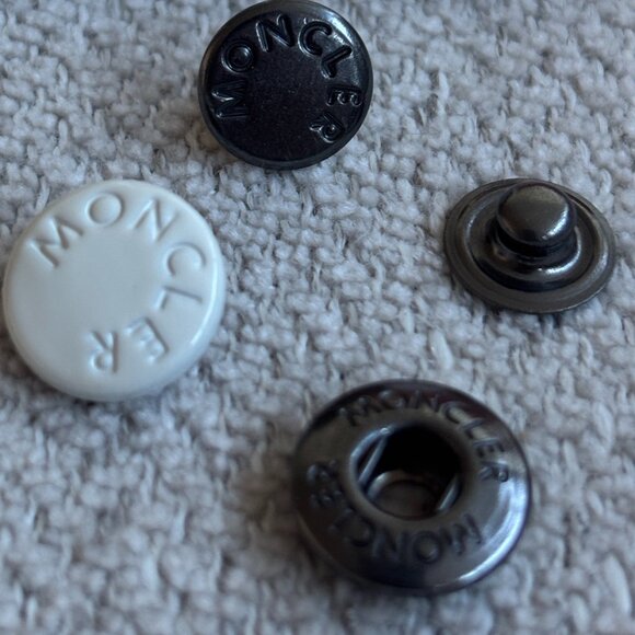 Moncler White Chrome Snap Button Replacement Repair Kit Authentic Original Spare - Picture 2 of 6
